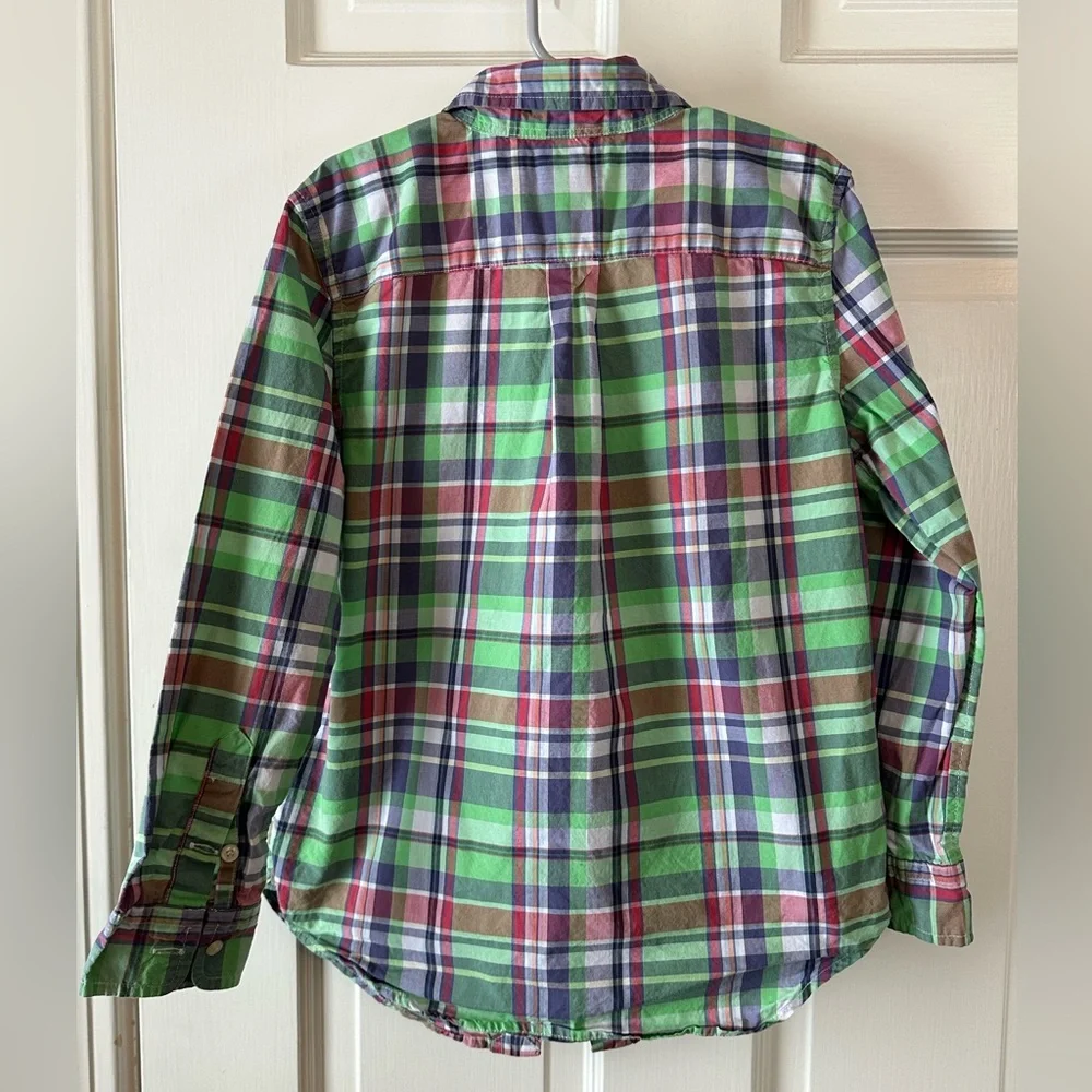 Ralph Lauren Green Plaid Button-Up Shirt Boys